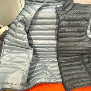 Grey Columbia lightweight down vest